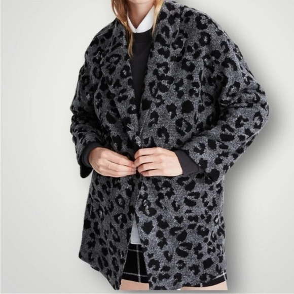 Madewell Texture & Thread Blazer Coat in Jungle Cat animal Print Gray XXS - Picture 1 of 6